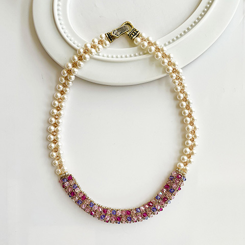 クリスタルグレイス ネックレス／ローズ