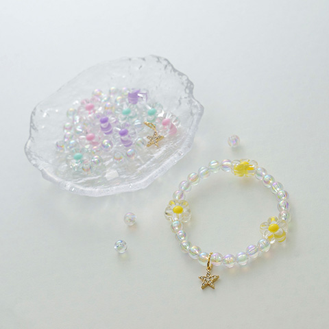 お花のブレスレット／クリア