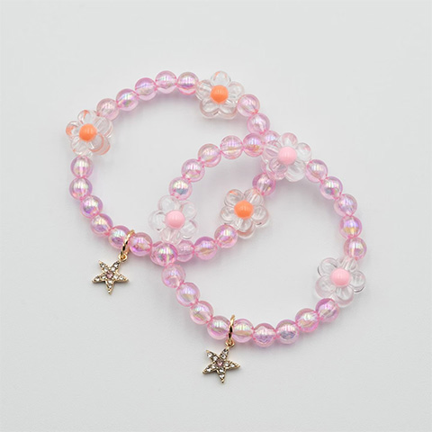 お花のブレスレット/ピンク