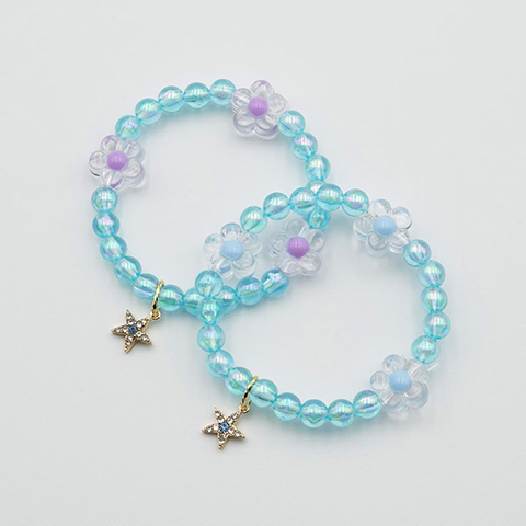 お花のブレスレット/ブルー