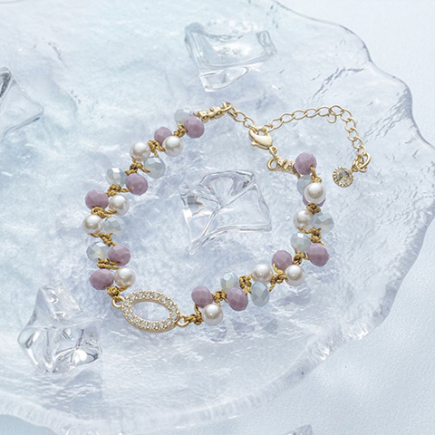 オーバルチャームのブレスレット/ゴールド