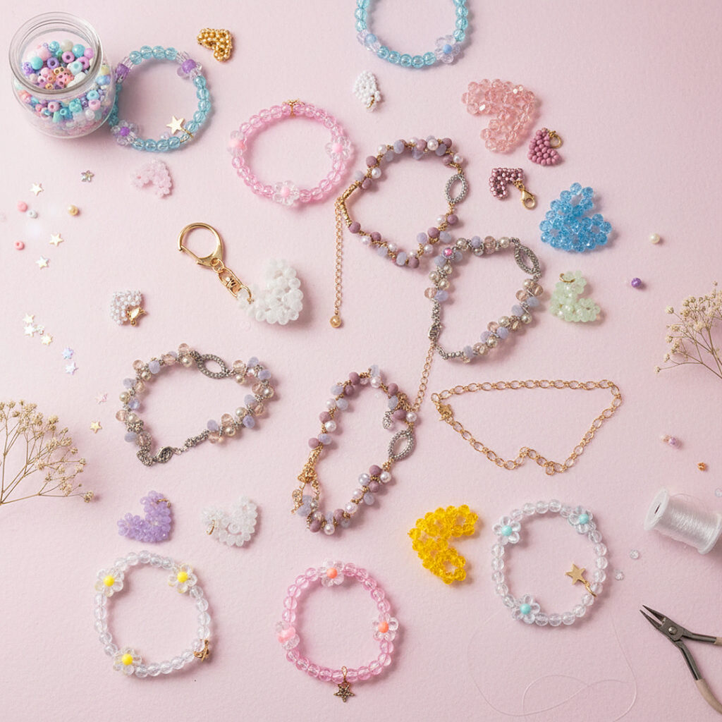 こんなチャームやブレスレットが作れます!!